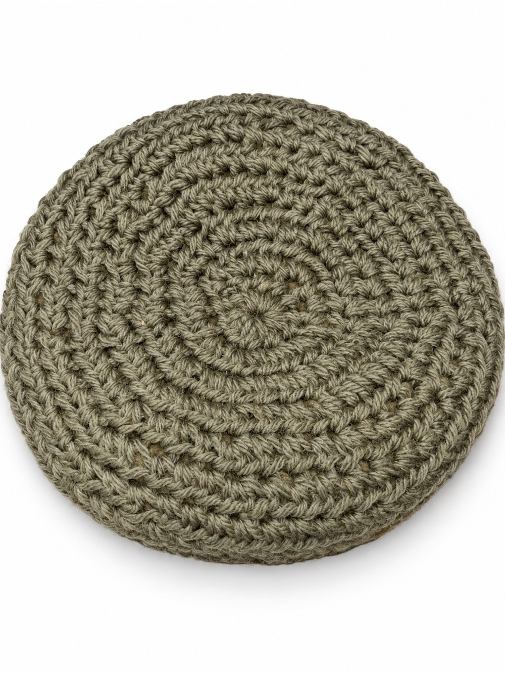 Olive Green Crochet Beret Soft Lined Boho Vintage Style warm fall winter